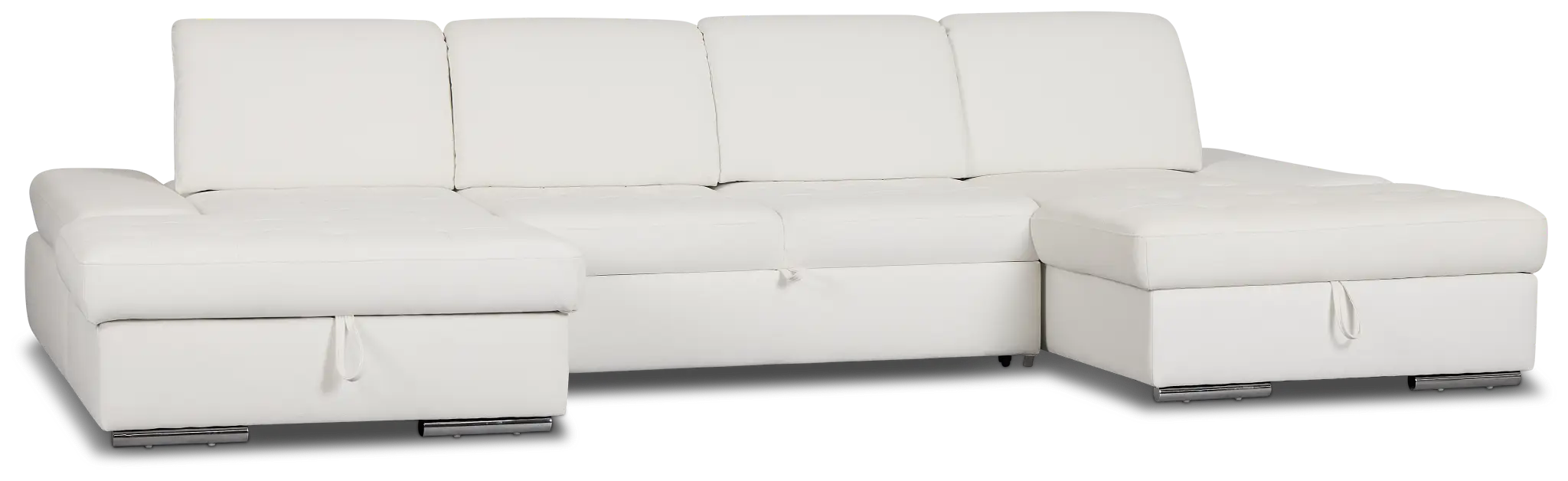 Eden White Micro Double Chaise Sleeper Storage Sectional Eden White Micro Double Chaise Sleeper Storage Sectional