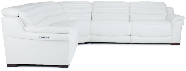 Sentinel White Lthr/vinyl Small Two-arm Power Reclining Sectional (4)