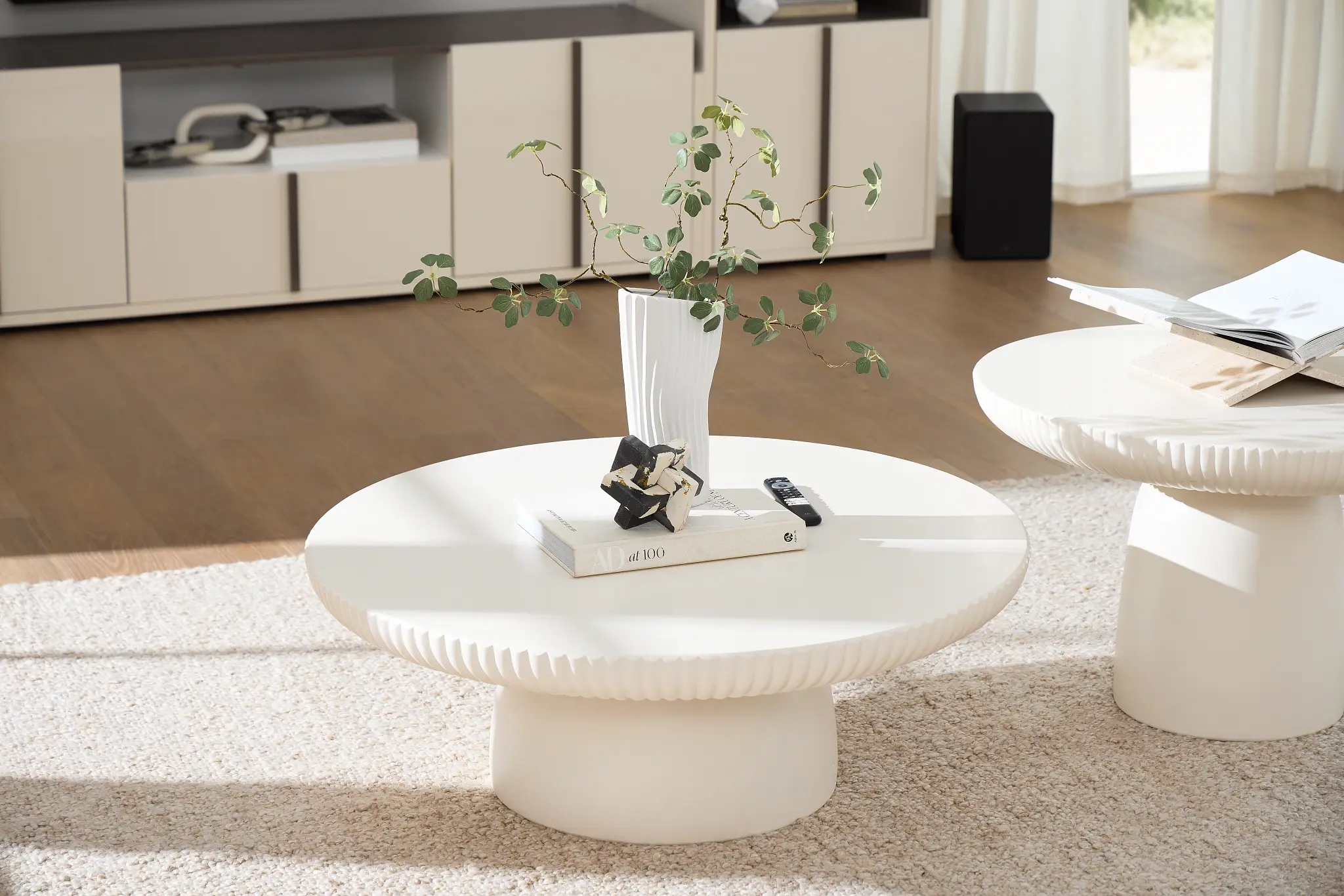 Cypress White Small Round Coffee Table Cypress White Small Round Coffee Table