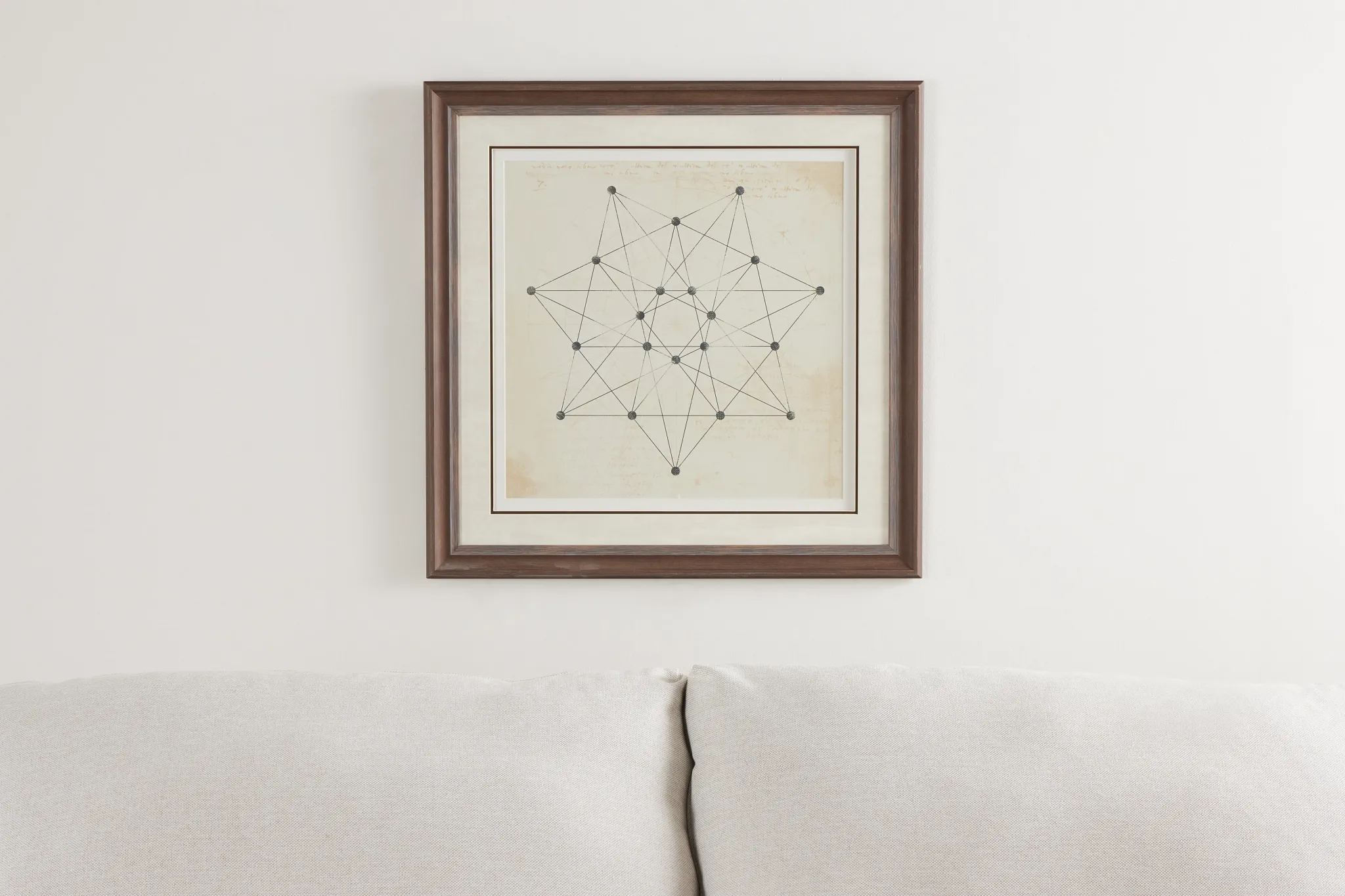 Heptagon Beige Framed Wall Art
