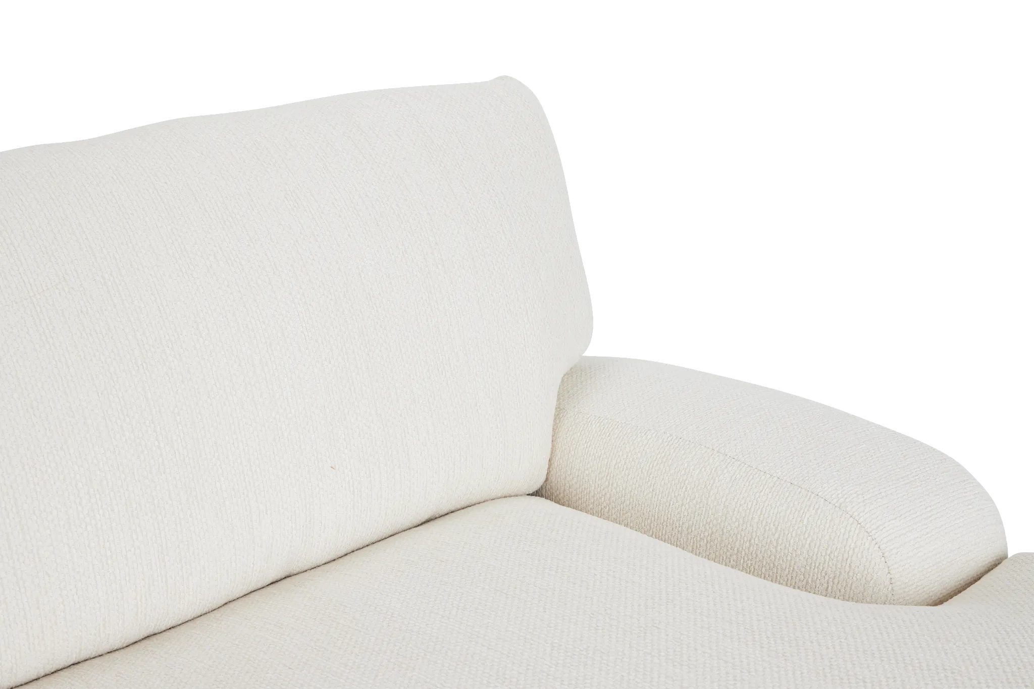 Alpha White Fabric Right Chaise Sectional