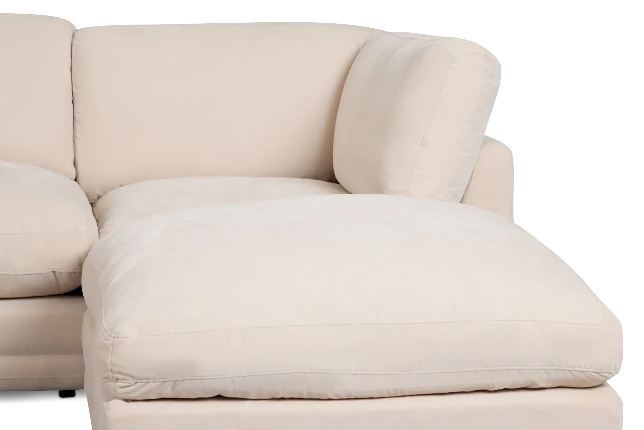 Jules Ivory Velvet 4-piece Right Facing Bumper Sectional Jules Ivory Velvet 4-piece Right Facing Bumper Sectional