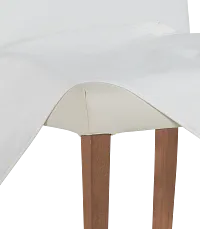 Destination White Long Slipcover Chair With Light Tone Leg