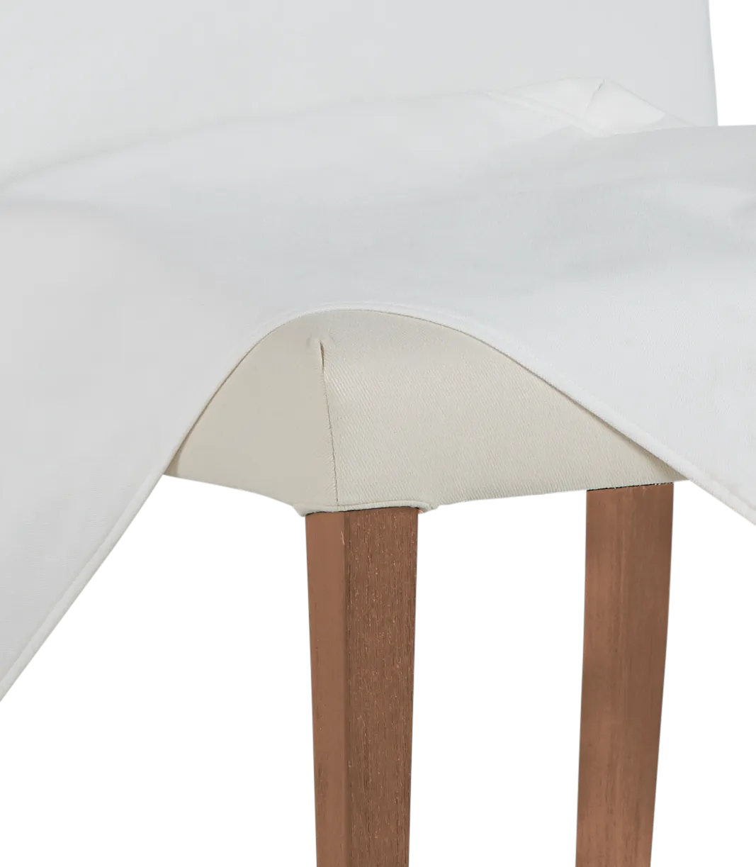 Destination White Long Slipcover Chair With Light Tone Leg