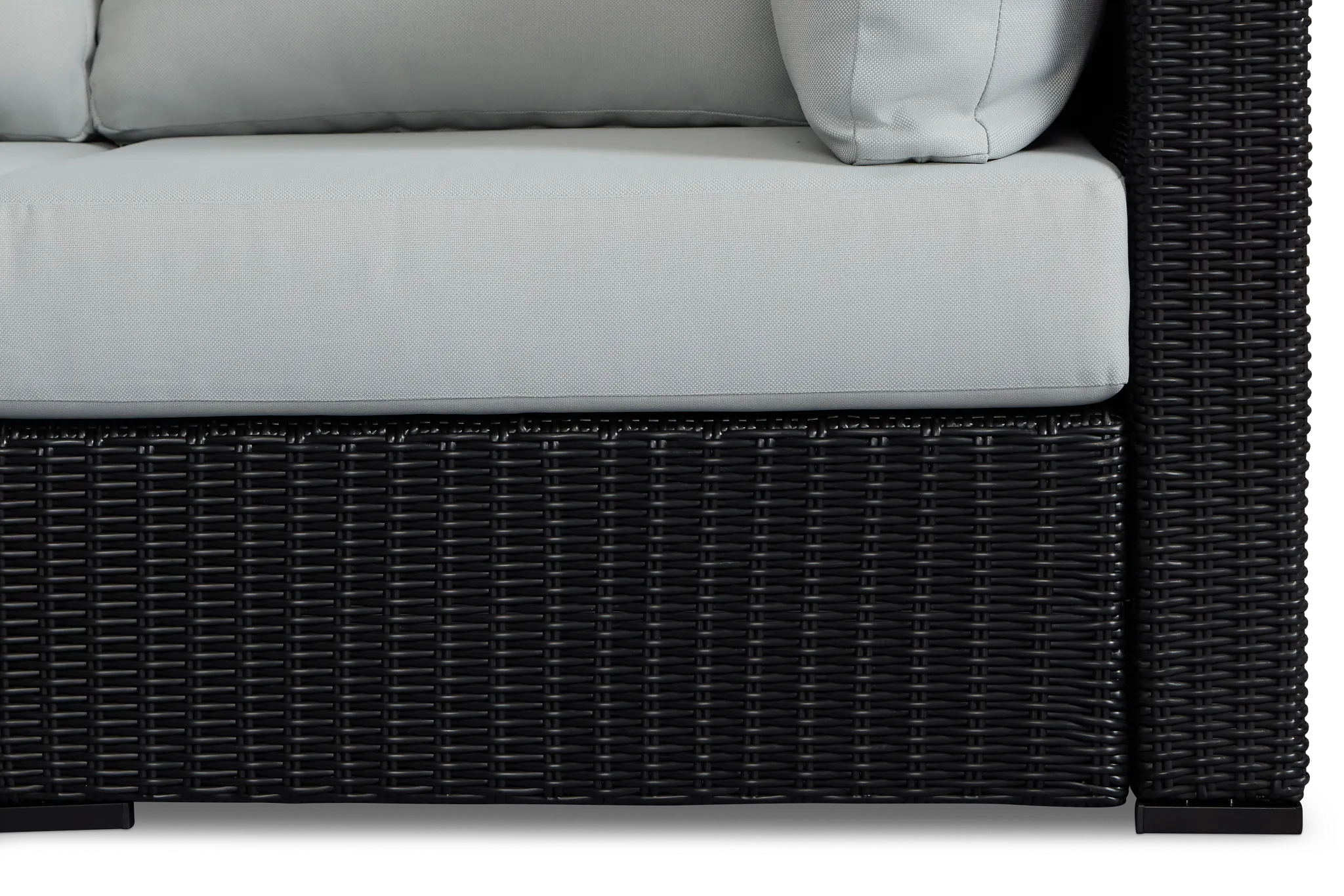 Montecito Black 5-piece Modular Sectional With Light Blue Cushions