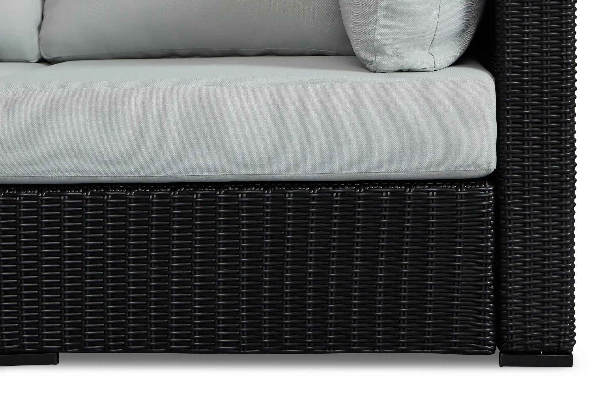 Montecito Black 5-piece Modular Sectional With Light Blue Cushions Montecito Black 5-piece Modular Sectional With Light Blue Cushions