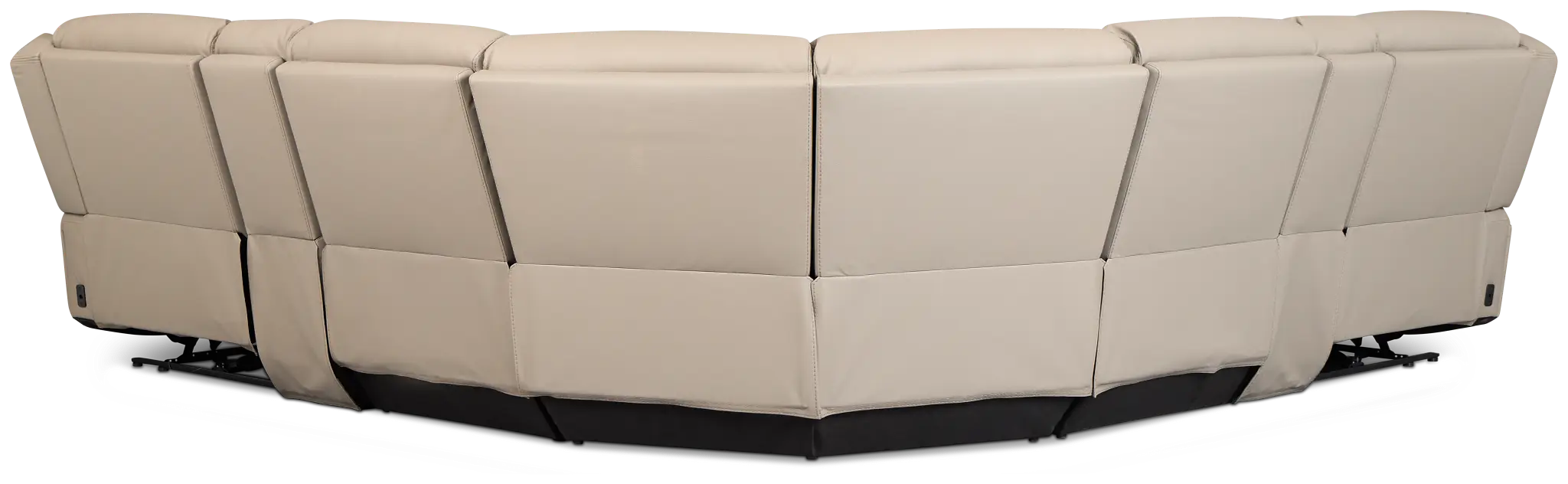 Wilder Taupe Leather Large Dual Power Reclining Two-arm Sectional Wilder Taupe Leather Large Dual Power Reclining Two-arm Sectional