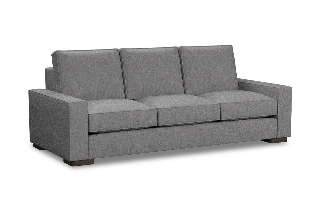 Edgewater Revenue Gray 96" Sofa W/ 3 Cushions