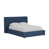 Grayton Revenue Dark Blue 44" Upholstered Platform Bed