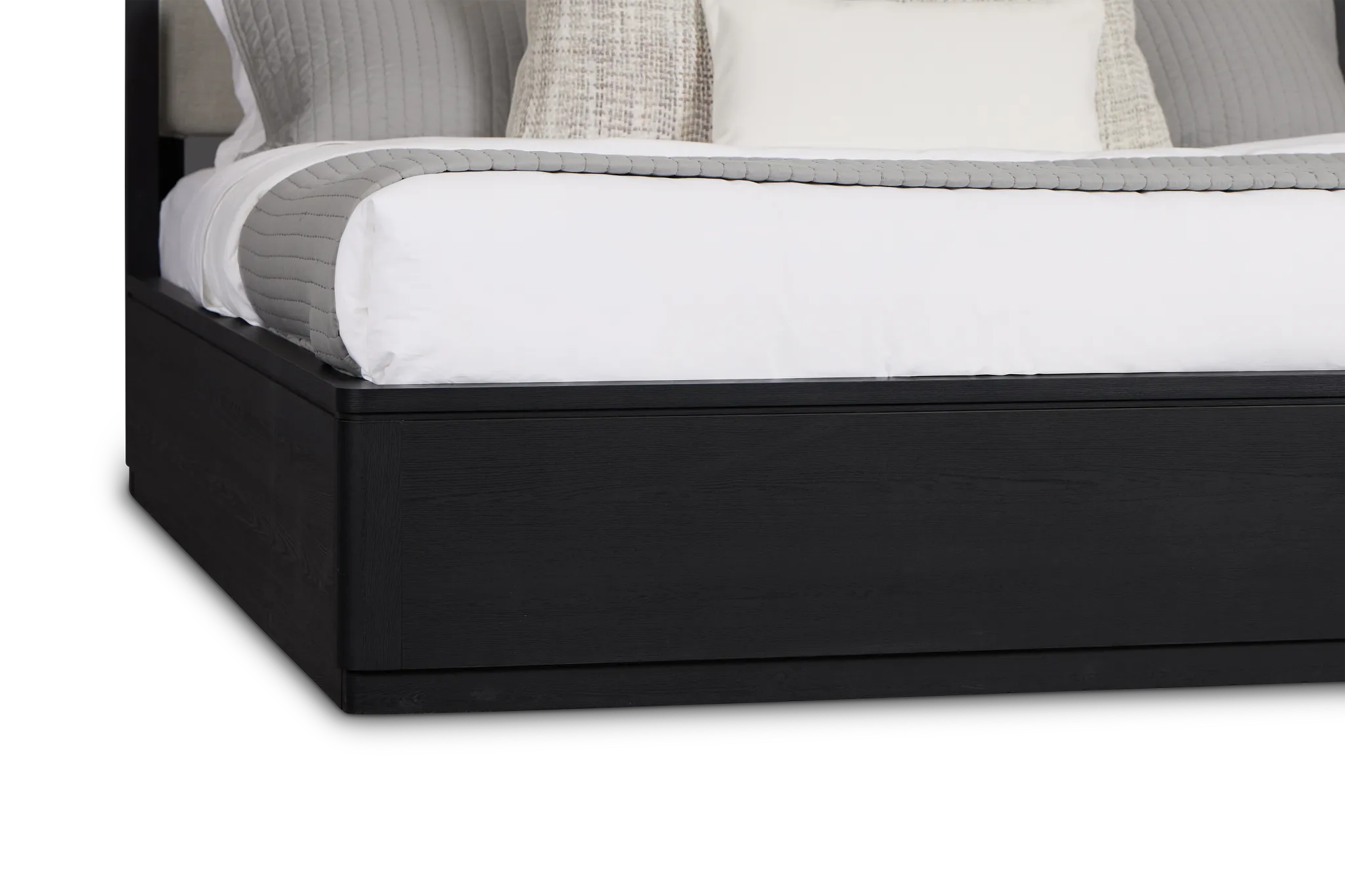 Emory Black Upholstered Platform Bed