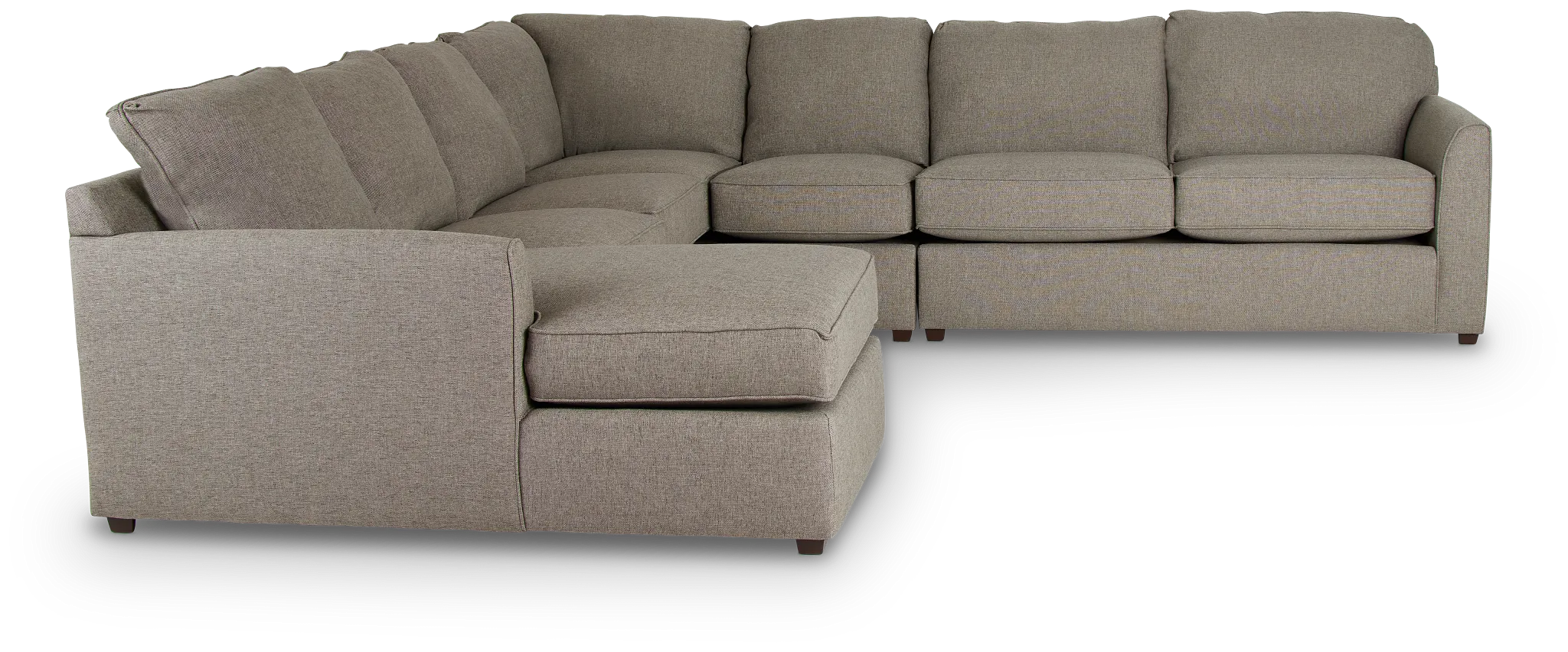 Asheville Brown Fabric Large Left Chaise Sectional