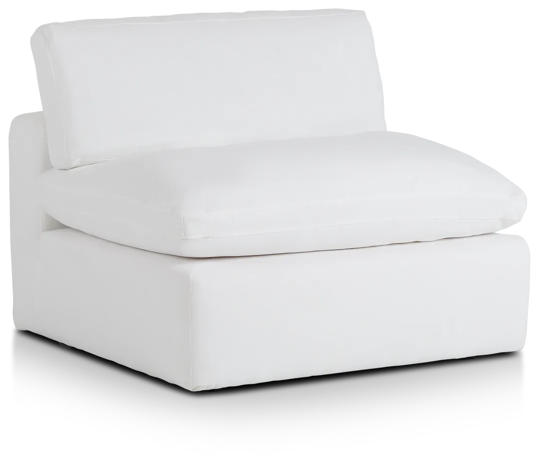 Grant White Fabric Armless Chair