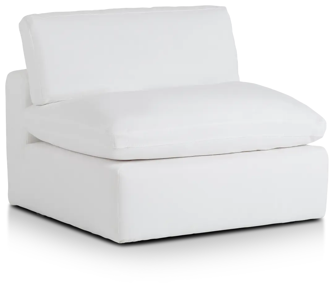 Grant White Fabric Armless Chair Grant White Fabric Armless Chair