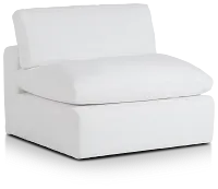 Grant White Fabric Armless Chair