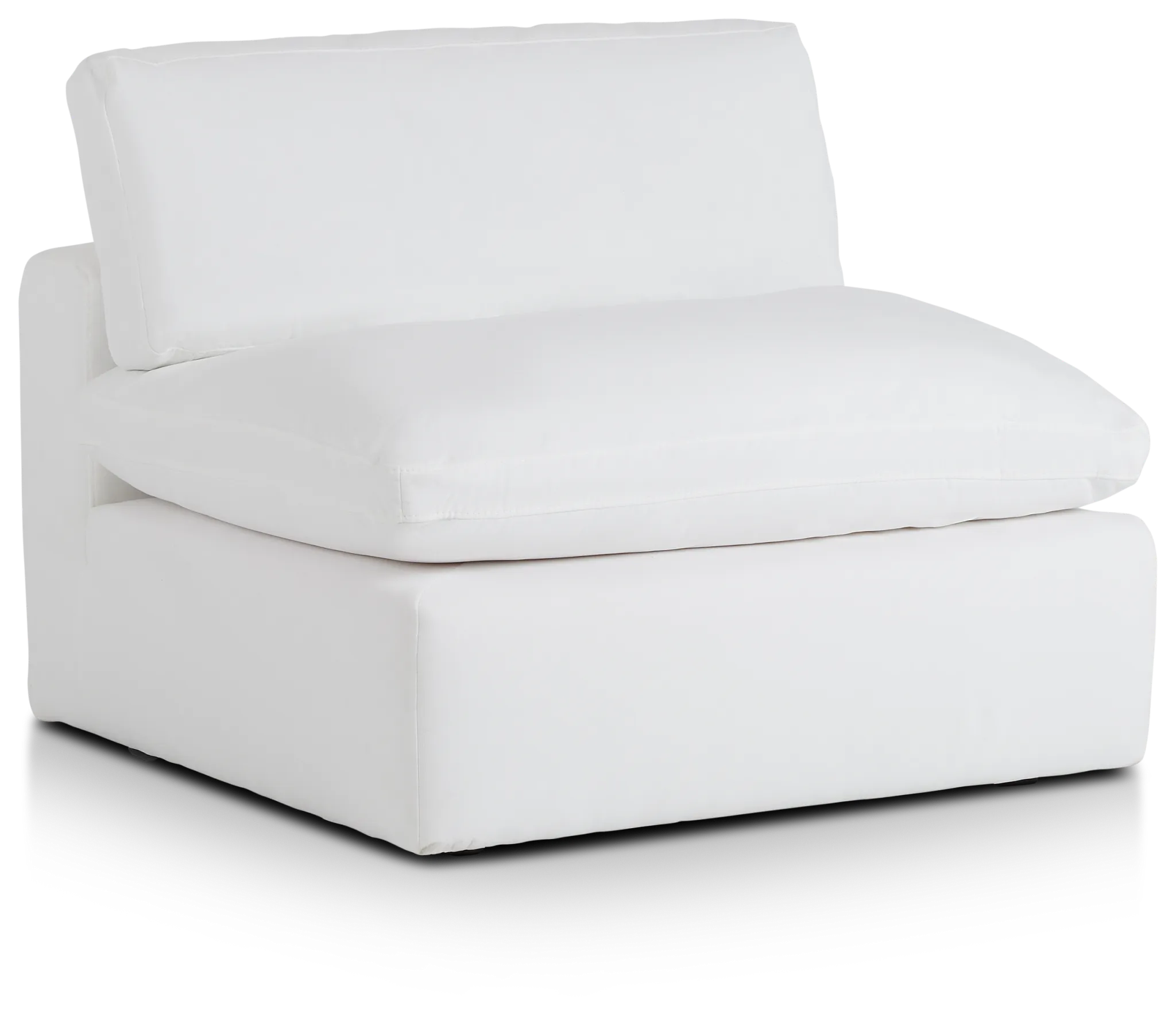 Grant White Fabric Armless Chair