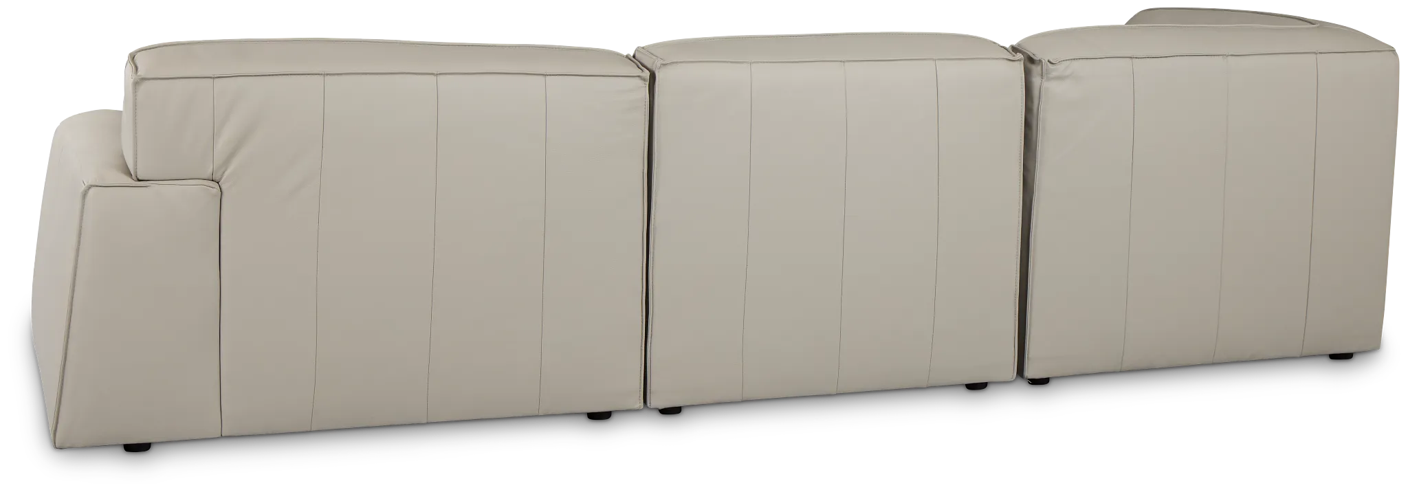 Blanca Gray Leather 4-piece Bumper Sectional