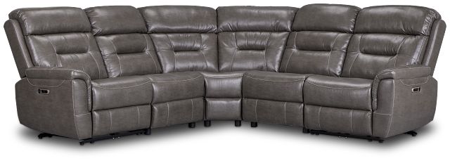 Toby2 Dark Taupe Micro Small Two-arm Power Reclining Sectional