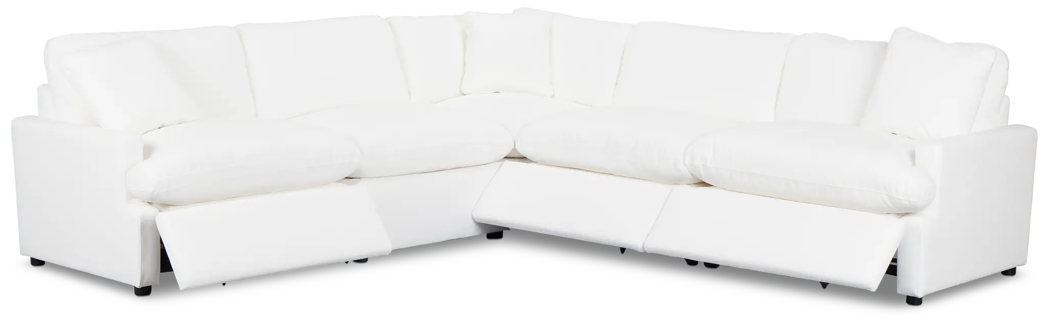Skye White Fabric Small Triple Power Reclining Two-arm Sectional Skye White Fabric Small Triple Power Reclining Two-arm Sectional