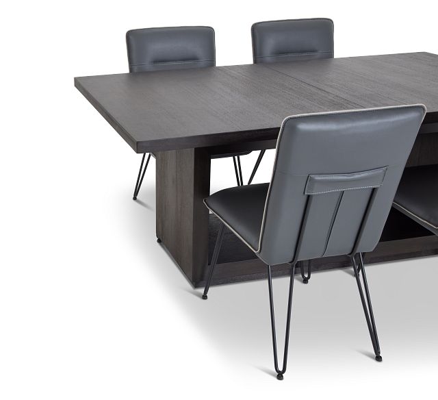Madden Dark Gray Table & 4 Upholstered Chairs