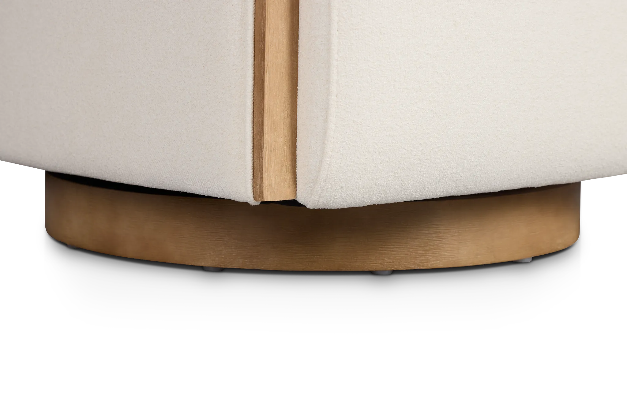 Campbell White Fabric Swivel Accent Chair