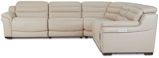 Sentinel Taupe Lthr/vinyl Two-arm Power Reclining Sectional (5)