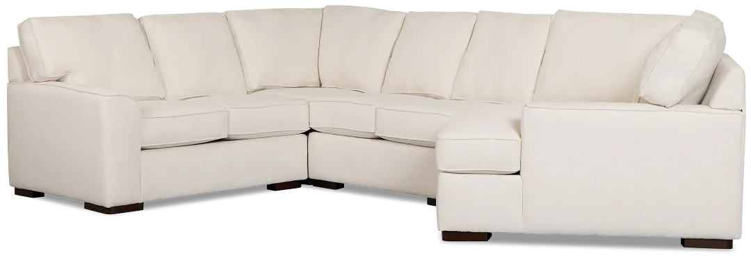 Sinclair Light Beige Fabric Medium Right Facing Cuddler Sectional