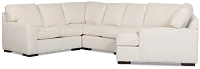 Sinclair Light Beige Fabric Medium Right Facing Cuddler Sectional