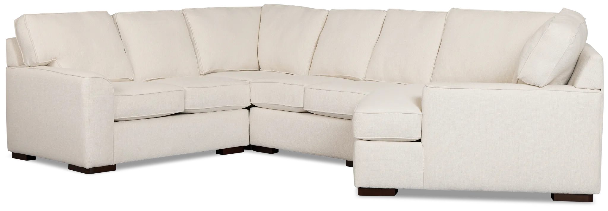 Sinclair Light Beige Fabric Medium Right Facing Cuddler Sectional
