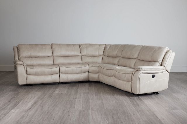 Dober Beige Micro Small Two-arm Power Reclining Sectional