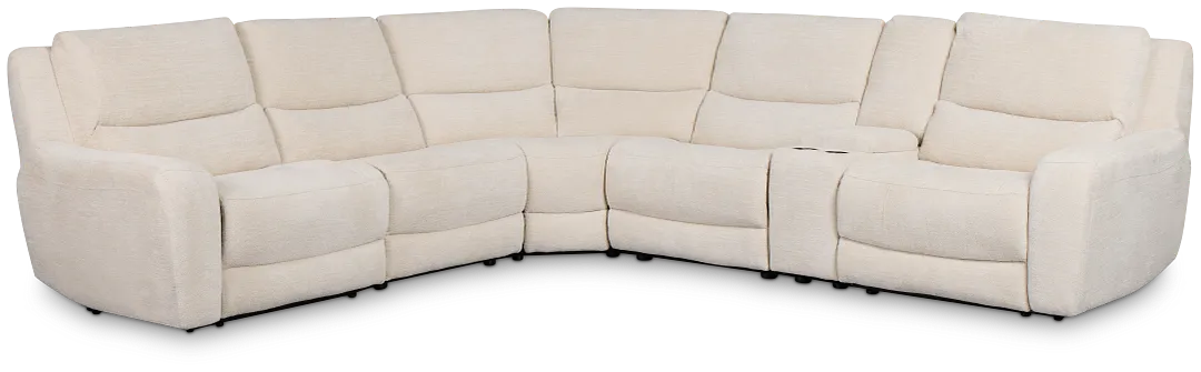 Bennett Light Beige Fabric Medium Dual Power 2-arm Reclining Sectional