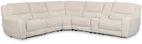 Bennett Light Beige Fabric Medium Dual Power 2-arm Reclining Sectional