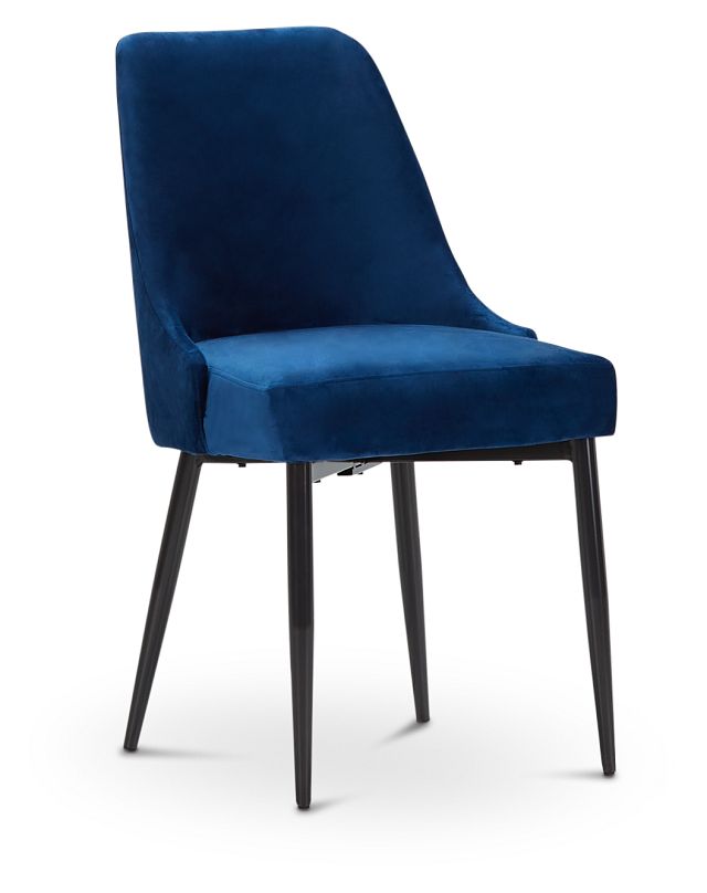 Violet Dark Blue Upholstered Side Chair