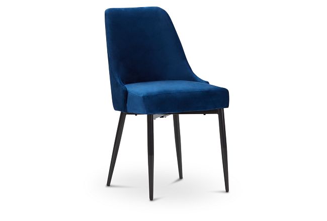 Violet Dark Blue Upholstered Side Chair