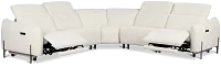 Zuri White Velvet Small Two-arm Power Reclining Sectional
