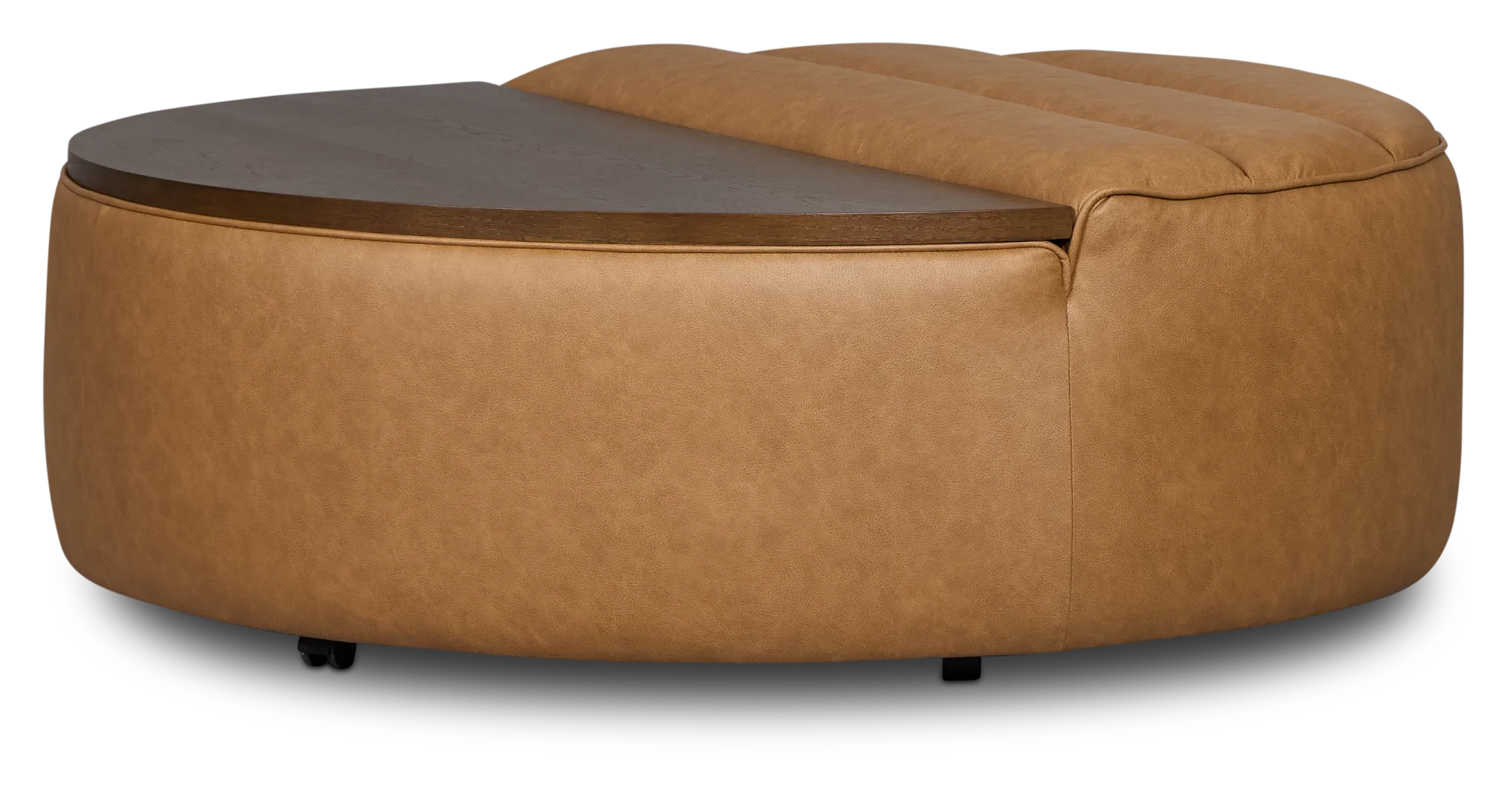 Sawyer Light Brown Micro Storage Ottoman