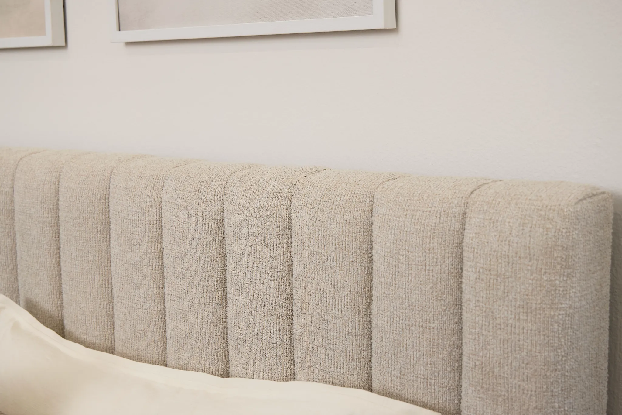 Nomad Light Beige Uph Platform Bed