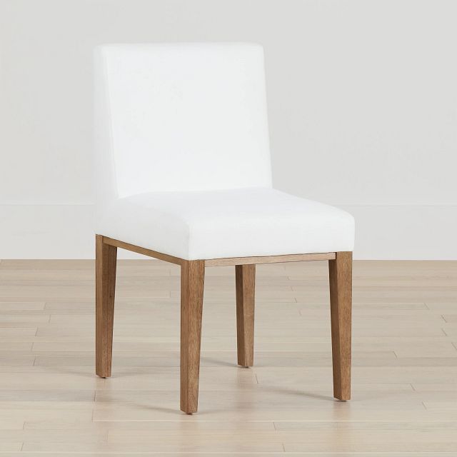 Haven White Upholstered Side Chair
