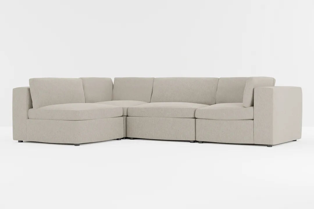 Destin Elevation Khaki Fabric 4-piece Modular Sectional