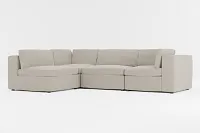 Destin Elevation Khaki Fabric 4-piece Modular Sectional