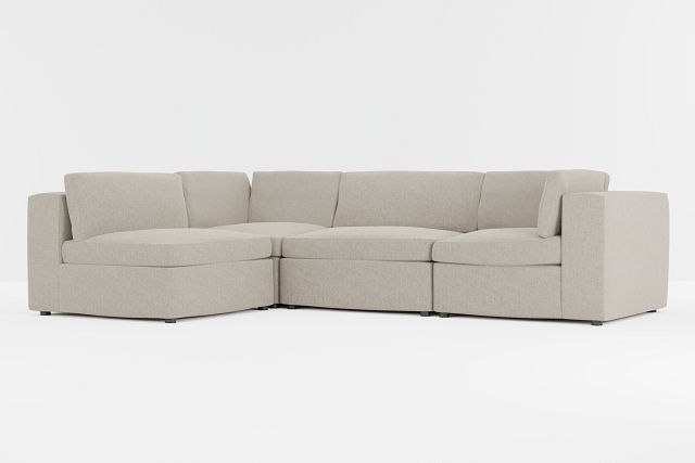 Destin Elevation Khaki Fabric 4-piece Modular Sectional