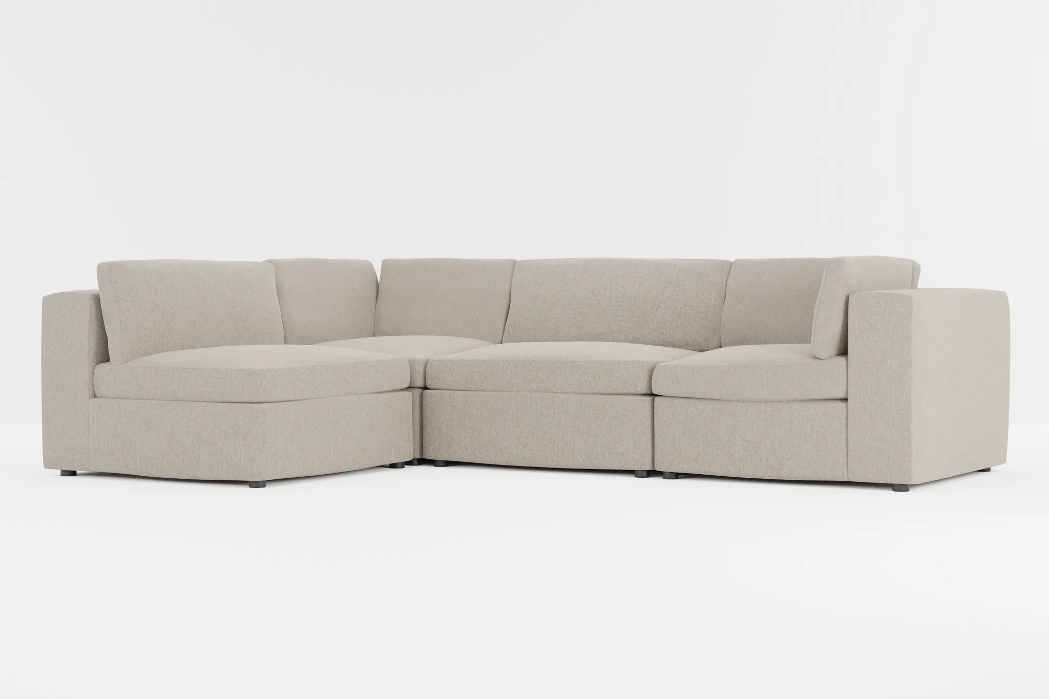 Destin Elevation Khaki Fabric 4-piece Modular Sectional