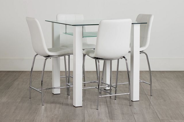 Vienna White Square High Table & 4 Barstools (0)