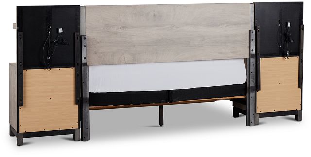 Evanston Gray Spread Bed W/ Two Nightstands