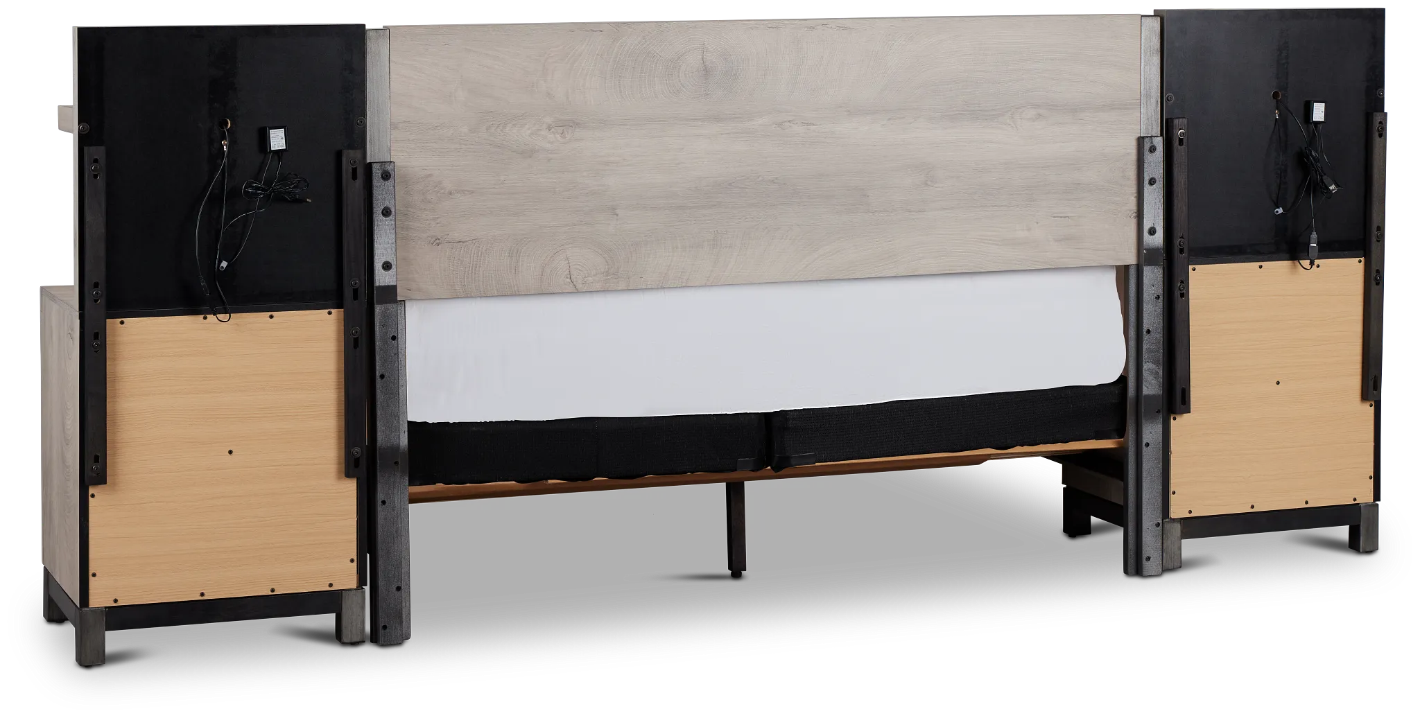 Evanston Gray Spread Bed W/ Two Nightstands