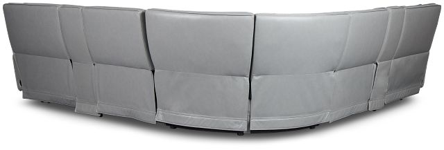 Miles Light Gray Lthr/vinyl Large Triple Power Reclining Two-arm Sectional