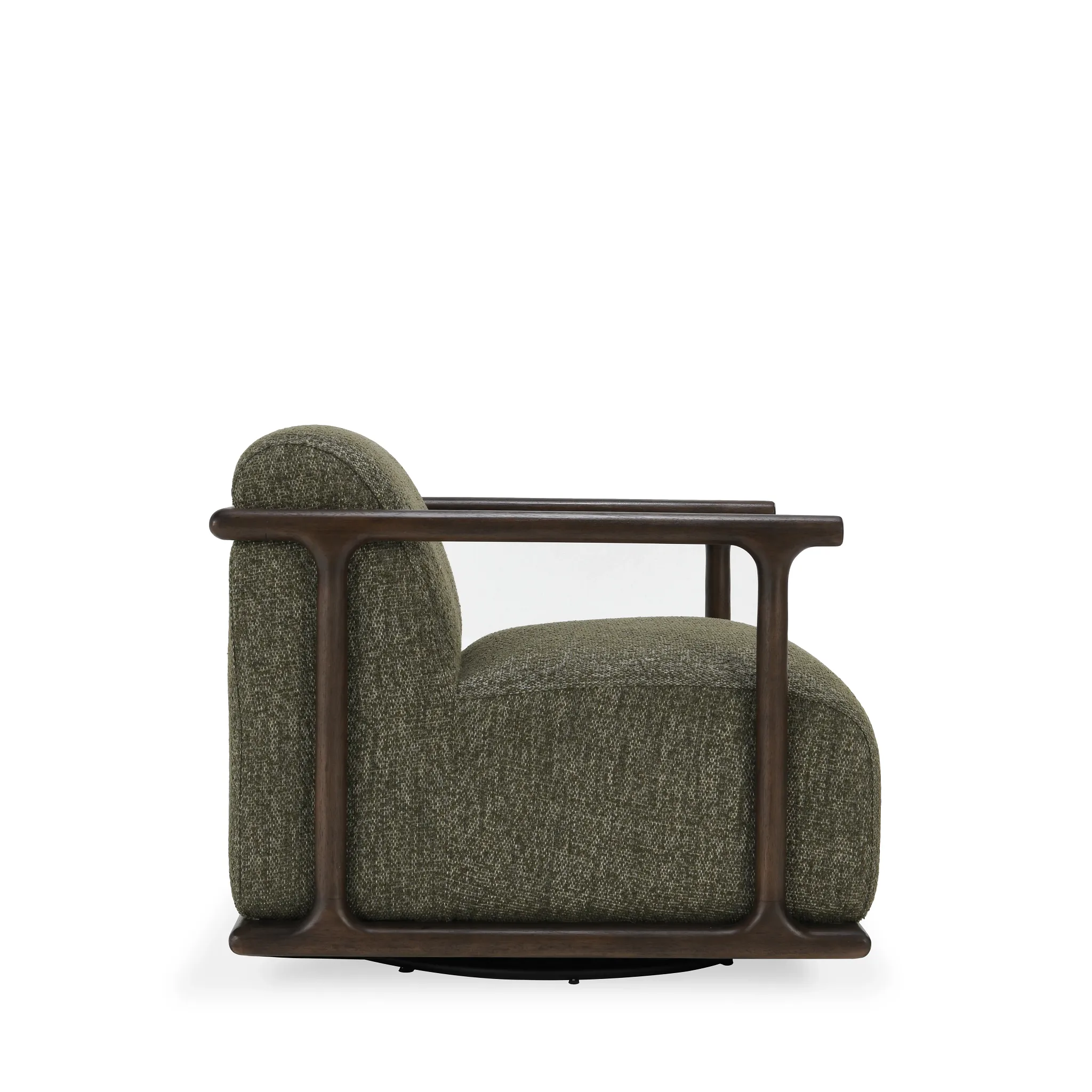 Coal Green Fabric Swivel Accent Chair