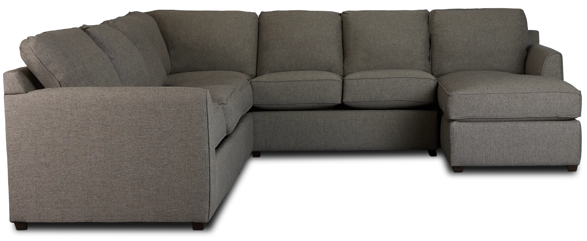 Asheville Brown Cool Mfoam Right Chaise Memory Foam Sleeper Sectional