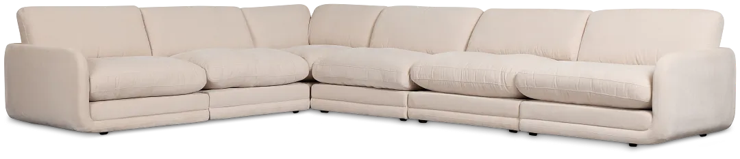 Jules Ivory Velvet 6-piece Modular Sectional