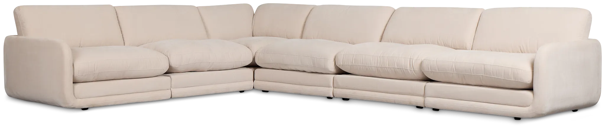 Jules Ivory Velvet 6-piece Modular Sectional