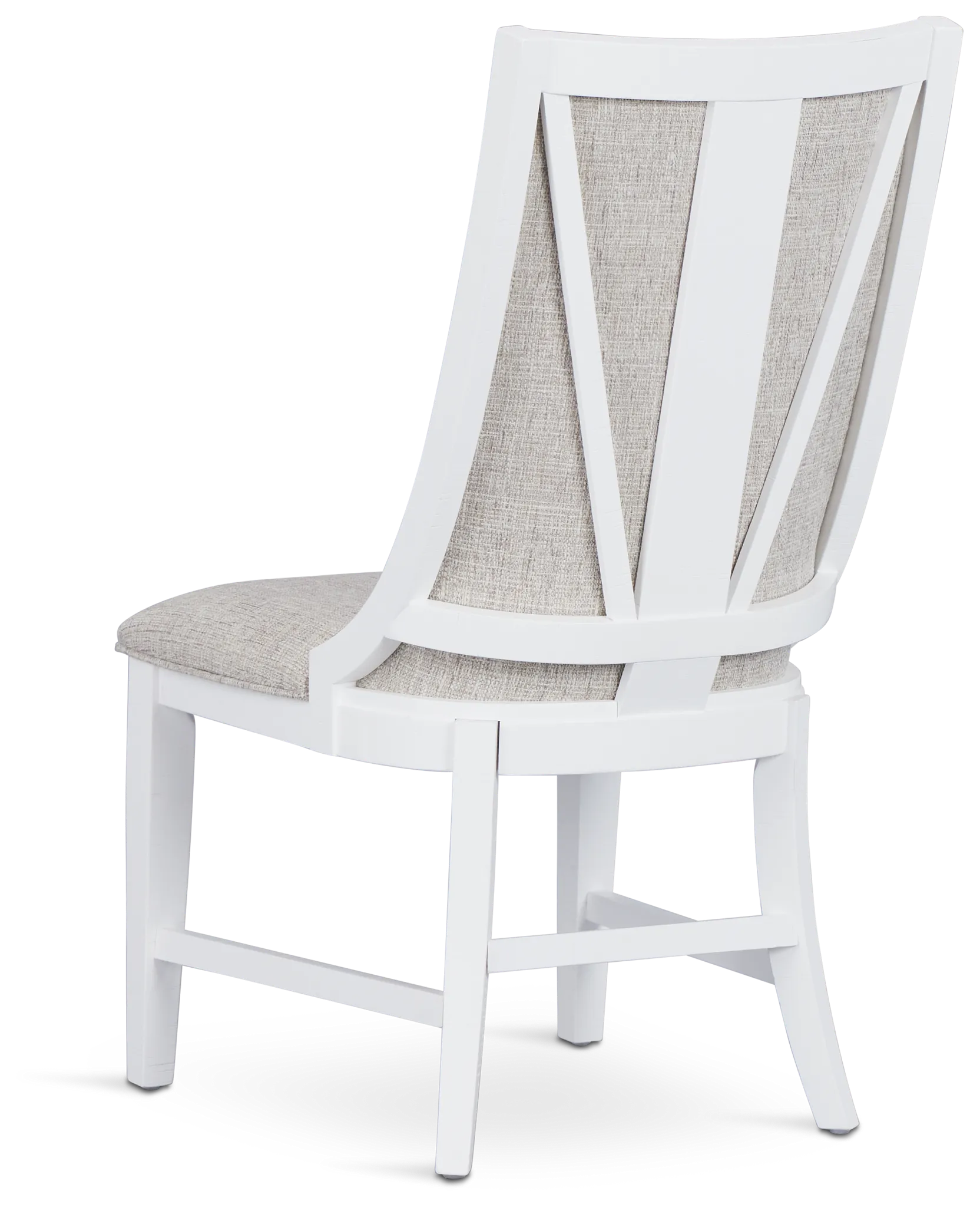 Heron Cove White Curved Upholstered Side Chair